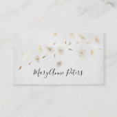 フェイク金ゴールドホイル飛んでいるタンポポ 名刺 (正面)