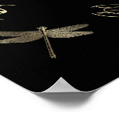 フェイク金ゴールドホイル黒い虫 ポスター (角)