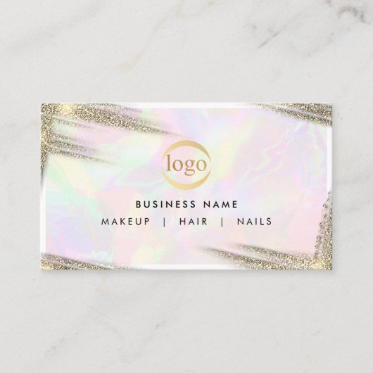 フェイク金ゴールドホログラフィプロフェッショナルロゴラグジュアリー 名刺 (正面)