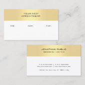 フェイク金ゴールドホワイトアポイントメントリマインダーテンプレート 予約カード (正面/裏面)