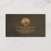 フェイク金ゴールドホーム木材テクスチャハンドマント 名刺 (裏面)