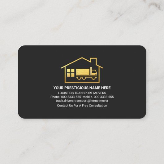 フェイク金ゴールドホーム移動トラック 名刺 (裏面)