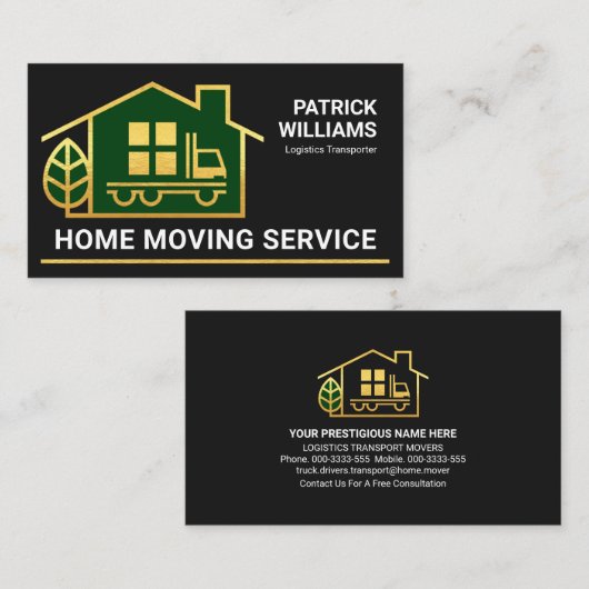 フェイク金ゴールドホーム移動輸送 名刺 (正面/裏面)