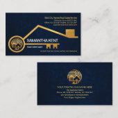 フェイク金ゴールドホーム鍵ブルーグランジテクスエテ実在ィート 名刺 (正面/裏面)