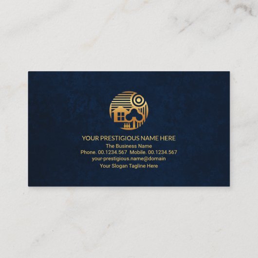 フェイク金ゴールドホーム鍵ブルーグランジテクスエテ実在ィート 名刺 (裏面)