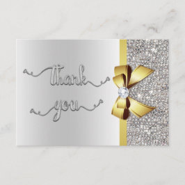 フェイク金ゴールドボウシルバーシークインズありがとうござ結婚う サンキューカード