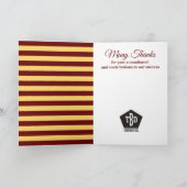 フェイク金ゴールドマイルストーン従業員記念日カード カード (内部)