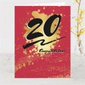 フェイク金ゴールドマイルストーン従業員記念日カード カード (黄色い花)