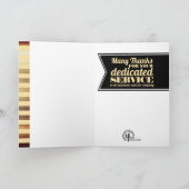 フェイク金ゴールドマイルストーン従業員記念日カード カード (内部)