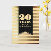 フェイク金ゴールドマイルストーン従業員記念日カード カード (黄色い花)