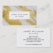 フェイク金ゴールドマーブル抽象芸術エレガンス 名刺 (正面/裏面)