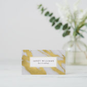 フェイク金ゴールドマーブル抽象芸術エレガンス 名刺 (スタンド正面)