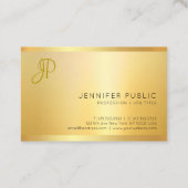 フェイク金ゴールドミニマモダンリストモノグラムプロフェッショナル 名刺 (裏面)