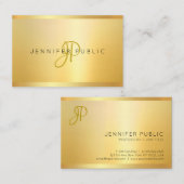 フェイク金ゴールドミニマモダンリストモノグラムプロフェッショナル 名刺 (正面/裏面)