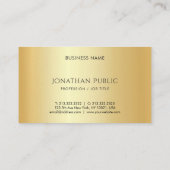 フェイク金ゴールドミニマリスト美しいテンプレート 名刺 (裏面)