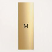 フェイク金ゴールドミニマルスタイリッシュシクールッモノグラムのク ヨガマット (正面)