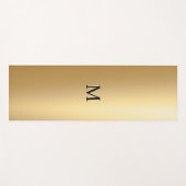 フェイク金ゴールドミニマルスタイリッシュシクールッモノグラムのク ヨガマット (正面(横))