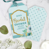 フェイク金ゴールドミントフローラブライダルシャワー ギフトタグ