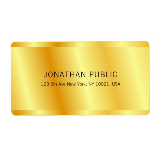 フェイク金ゴールドメタリックエレガントルグラマカスタムー ラベル (正面)