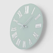 フェイク金ゴールドメタリックミニマルローマ数字アクア ラージ壁時計 (傾斜)