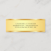 フェイク金ゴールドメタリックルックテンプレートエレガントモダン スキニー名刺 (裏面)