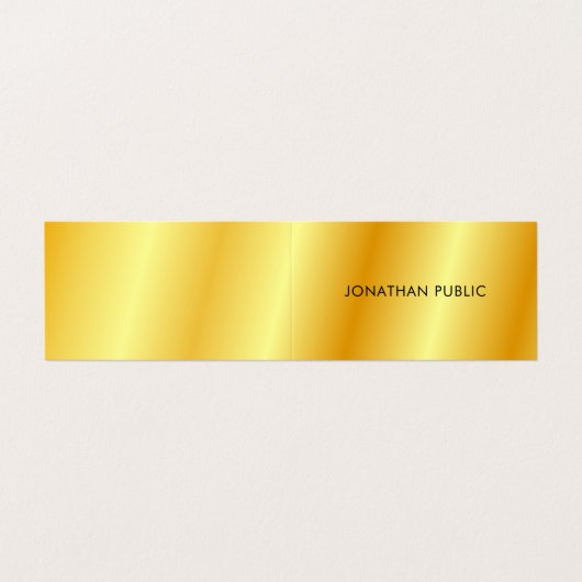 フェイク金ゴールドメタリックルックテンプレートモダンエレガント 名刺 (外部フラット)