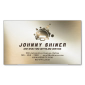 フェイク金ゴールドメタリック自動洗浄ロゴ マグネット名刺 (正面)