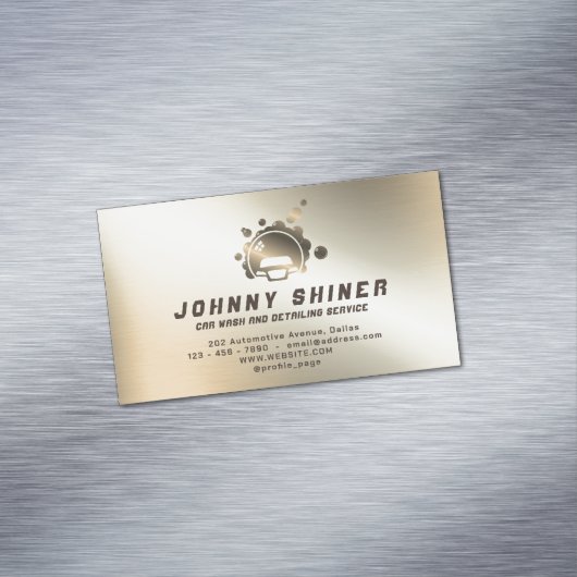 フェイク金ゴールドメタリック自動洗浄ロゴ マグネット名刺 (インサイチュ)