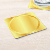 フェイク金ゴールドメタリック調エレガント空白のテンプレート スクエアペーパーコースター (アングル)