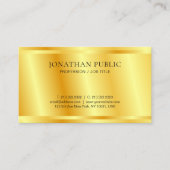 フェイク金ゴールドメタリック調モダンエレガントテンプレート 名刺 (正面)