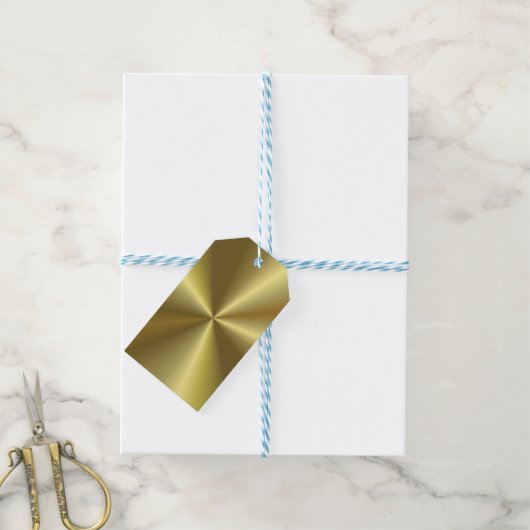 フェイク金ゴールドメタリック調空白のエレガントテンプレート ギフトタグ (より糸付き)