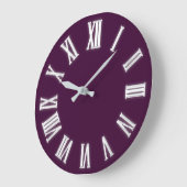 フェイク金ゴールドメタリッミニマルクローマ数字ブルゴンディ ラージ壁時計 (傾斜)