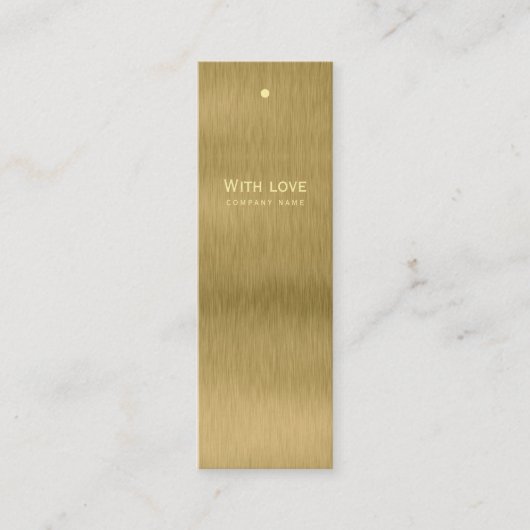 フェイク金ゴールドメタルテクスチャギフトラベル スキニー名刺 (正面)
