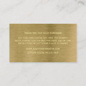 フェイク金ゴールドメタルテクスチャサンキューカード 名刺 (裏面)