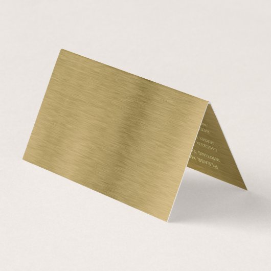 フェイク金ゴールドメタルテクスチャメニュー選択カード 名刺 (裏面)