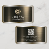 フェイク金ゴールドメタルテクスチャレンズロゴ 名刺 (正面/裏面)