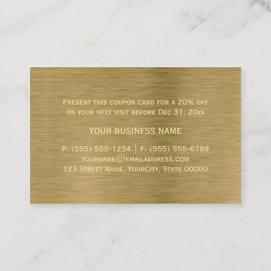 フェイク金ゴールドメタルテクスチャ割引伝票 割引カード (裏面)