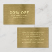 フェイク金ゴールドメタルテクスチャ割引伝票 割引カード (正面/裏面)