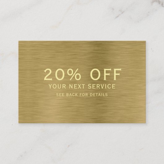 フェイク金ゴールドメタルテクスチャ割引伝票 割引カード (正面)