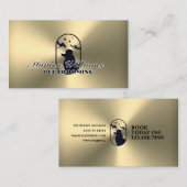 フェイク金ゴールドメタル面ペットケアロゴ 名刺 (正面/裏面)