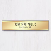 フェイク金ゴールドモダンエレガントテンプレートのカスタマイズ サインプレート (正面)