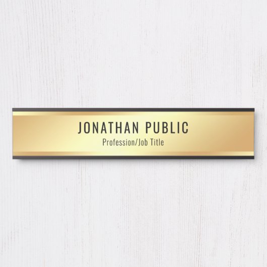 フェイク金ゴールドモダンエレガントテンプレートのカスタマイズ サインプレート (正面)