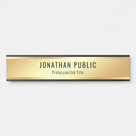 フェイク金ゴールドモダンエレガントテンプレートのカスタマイズ サインプレート (正面)