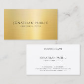 フェイク金ゴールドモダンエレガントテンプレート半光沢 名刺 (正面/裏面)