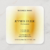 フェイク金ゴールドモダンエレガント金ゴールドモノグラムテンプレート スクエア名刺 (裏面)