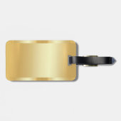 フェイク金ゴールドモダングラマエレガントラステンプレートトレンディー ラゲッジタグ (裏面横)