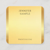 フェイク金ゴールドモダングラマエレガントラステンプレート スクエア名刺 (正面)
