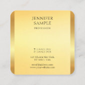 フェイク金ゴールドモダングラマエレガントラステンプレート スクエア名刺 (裏面)