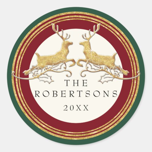 フェイク金ゴールドモダングリッターパーソナライズされた ラウンドシール (正面)