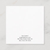 フェイク金ゴールドモダンジュエリースタッドイヤリング表示 スクエア名刺 (裏面)